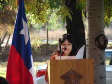 Macarena Valenzuela, hoy estudiante de segundo año de la carrera de Ing. en Recursos Naturales Renovables, fue beneficiaria durante el año 2013 y brindó su testimonio durante la Ceremonia.
