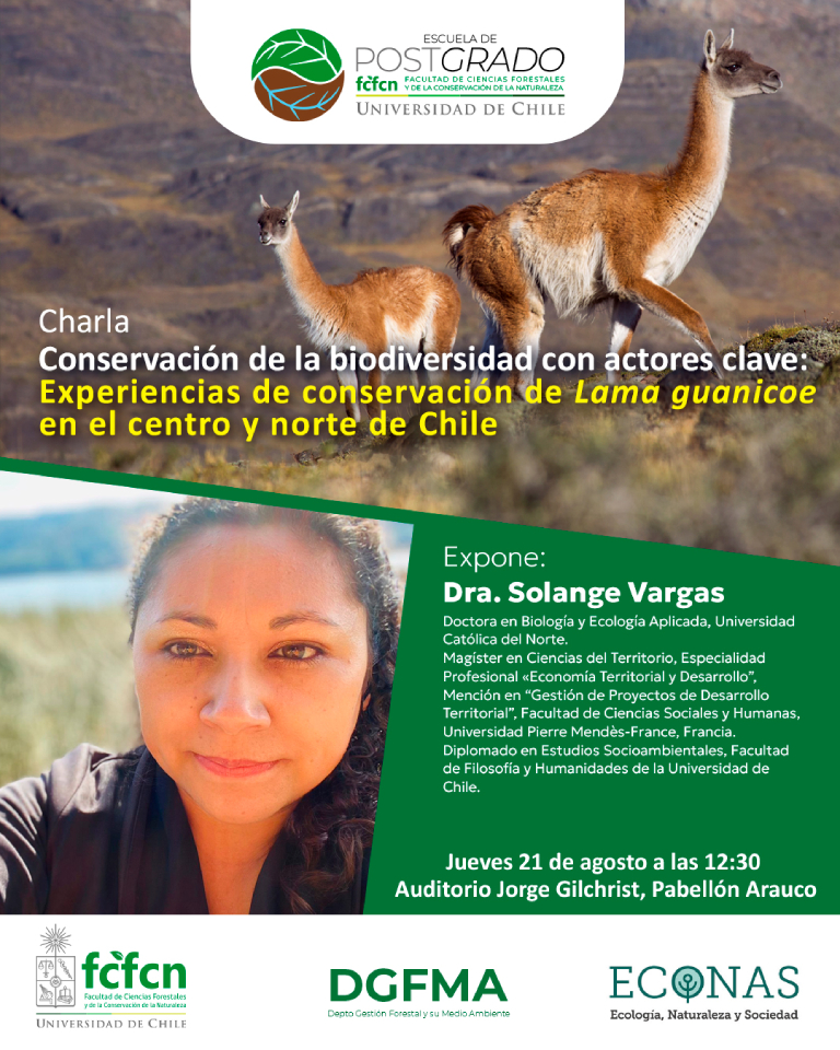 Charla sobre conservación y biodiversidad en el Pabellón Arauco, Campus Antumapu.